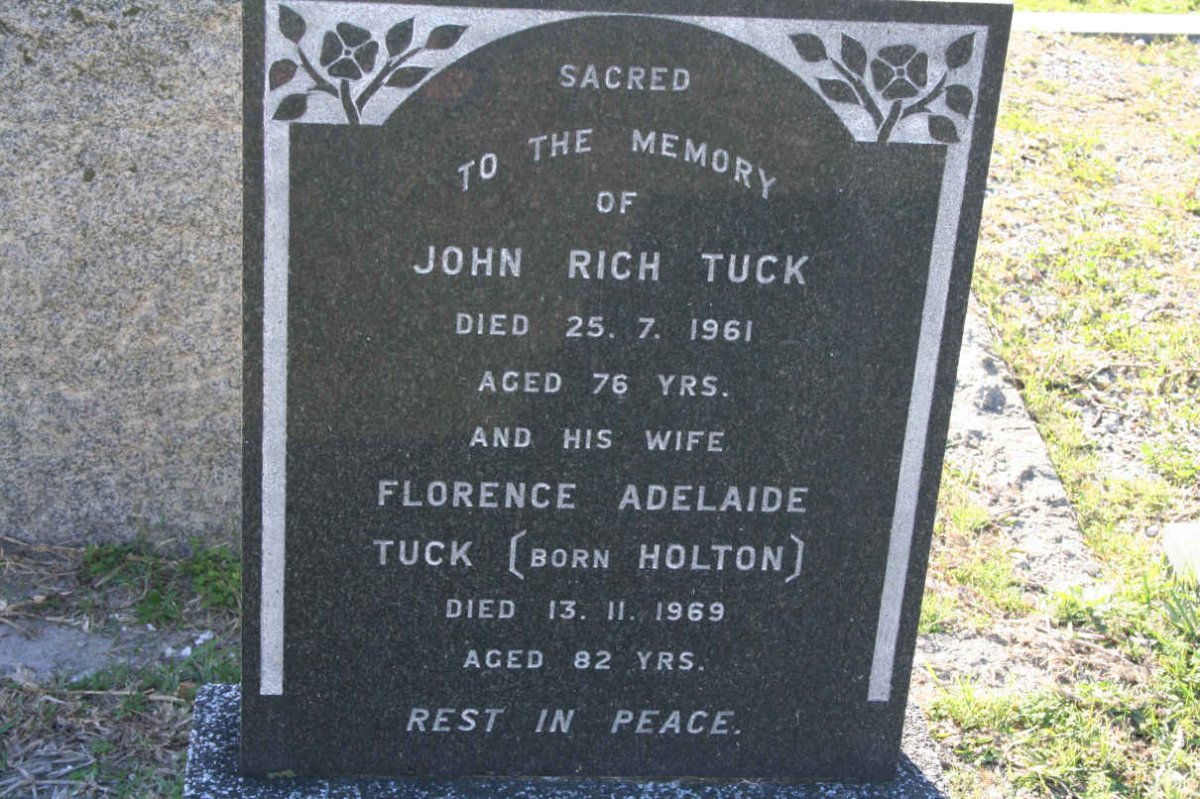 TUCK John Rich -1961 &amp; Florence Adelaide HOLTON -1969