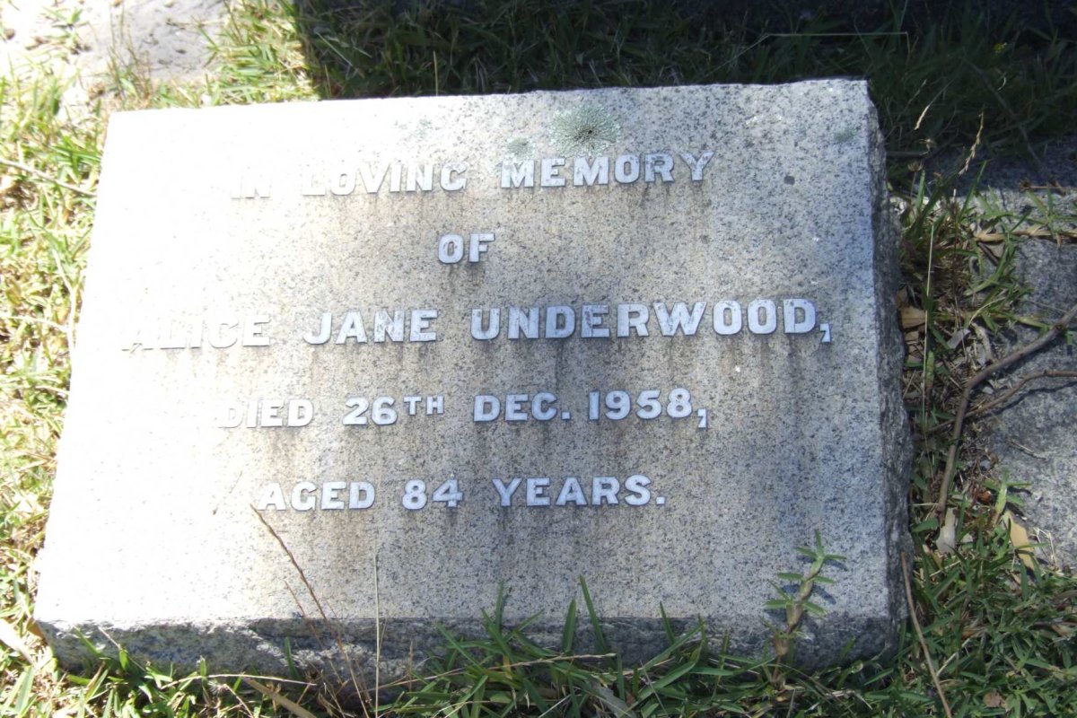 UNDERWOOD Alice Jane -1958