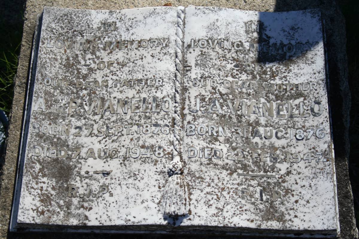 VIANELLO A.J.P. 1876-1947 &amp; J.A. 1876-1946