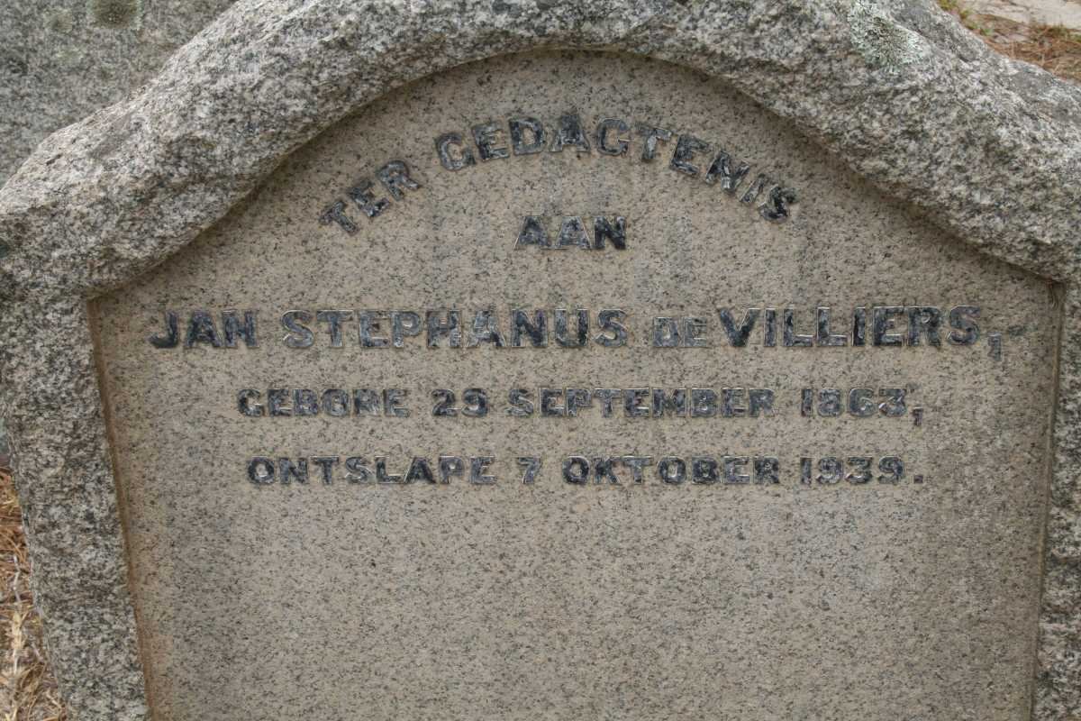 VILLIERS Jan Stephanus, de 1863-1939