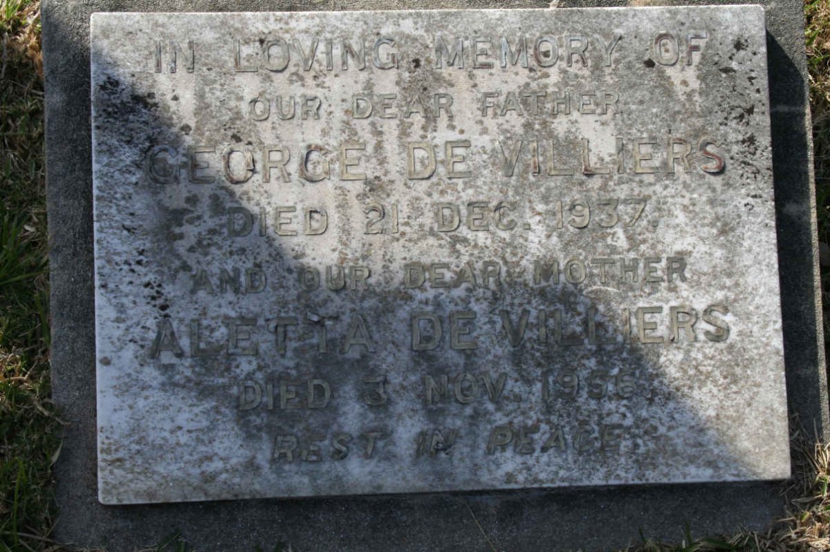 VILLIERS George, de - 1937 &amp; Aletta -1956