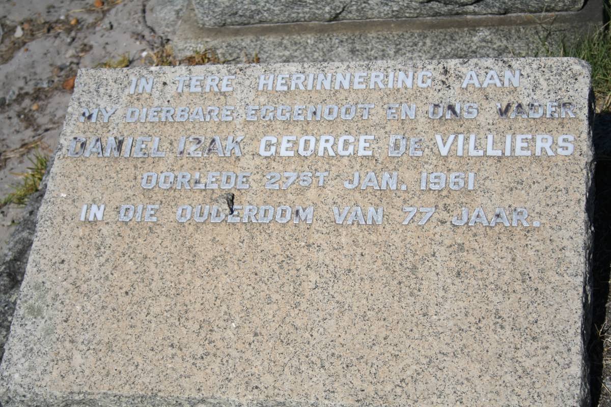 VILLIERS Daniel Izak George, de -1961