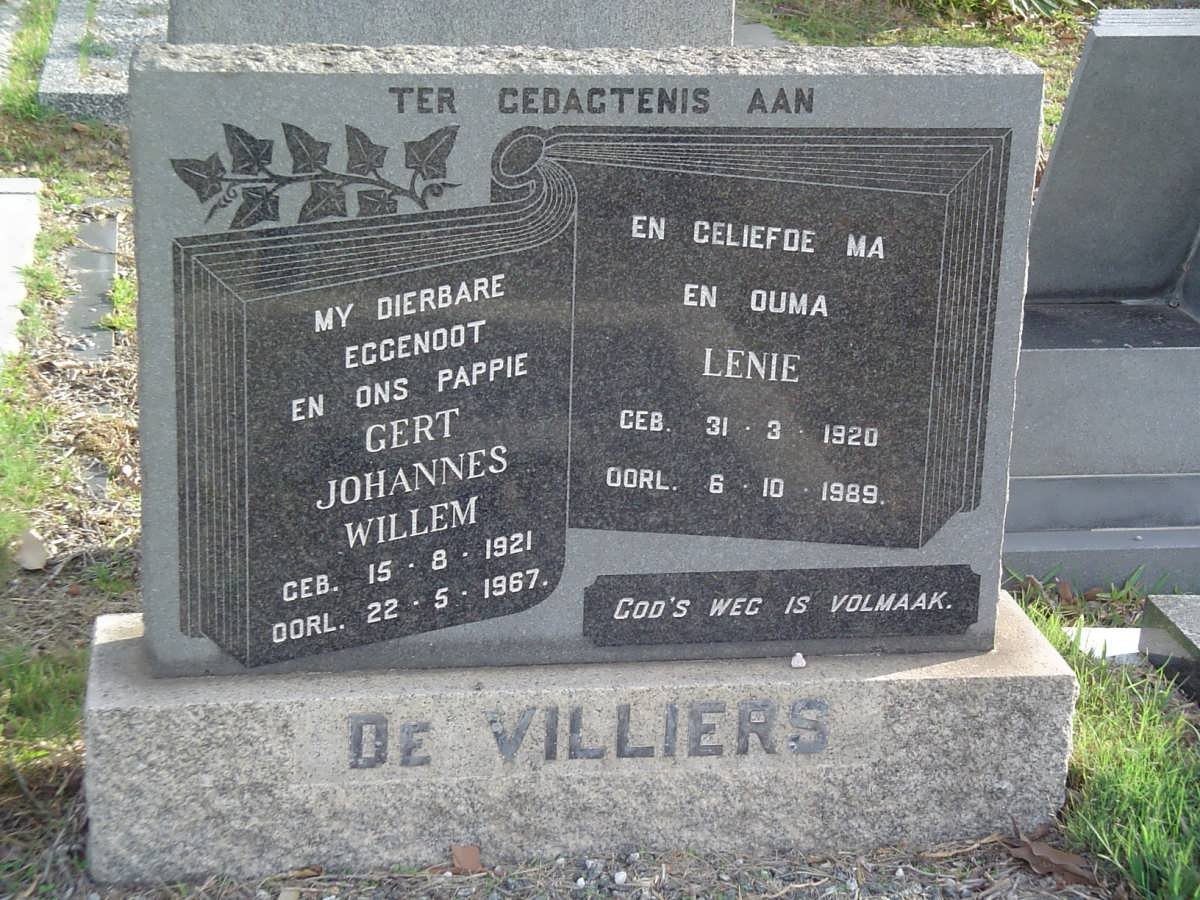 VILLIERS Gert Johannes Willem, de 1921-1967 &amp; Lenie 1920-1989
