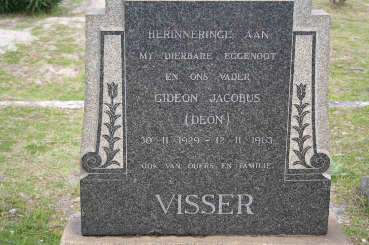 VISSER Gideon Jacobus 1929-1963
