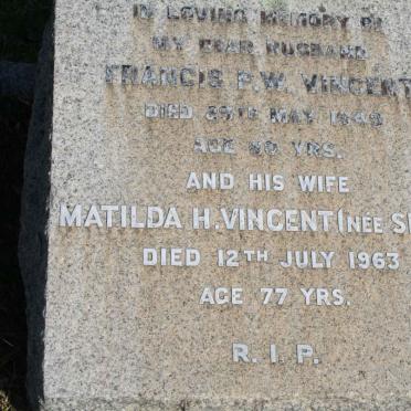 VINCENT Francis P.W. -1949 &amp; Matilda H. SEALE -1963