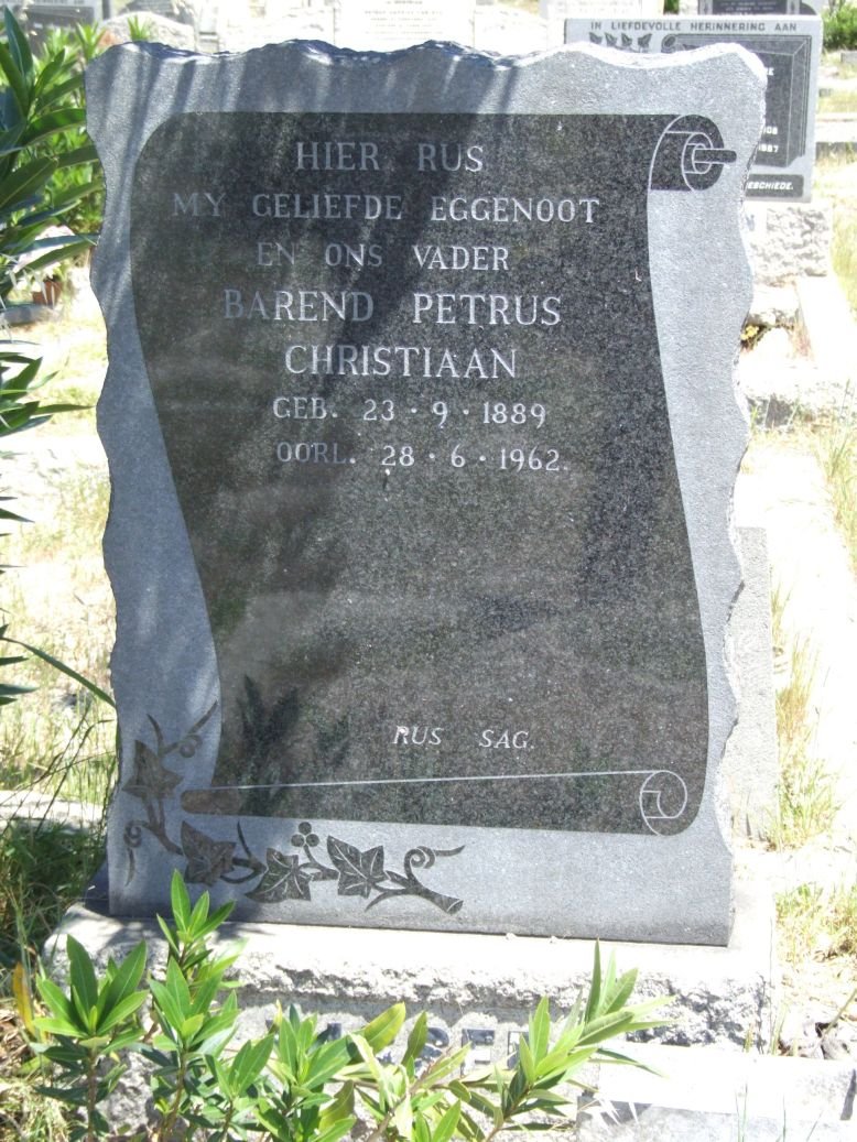 VISSER Barend Petrus Christiaan 1889-1962