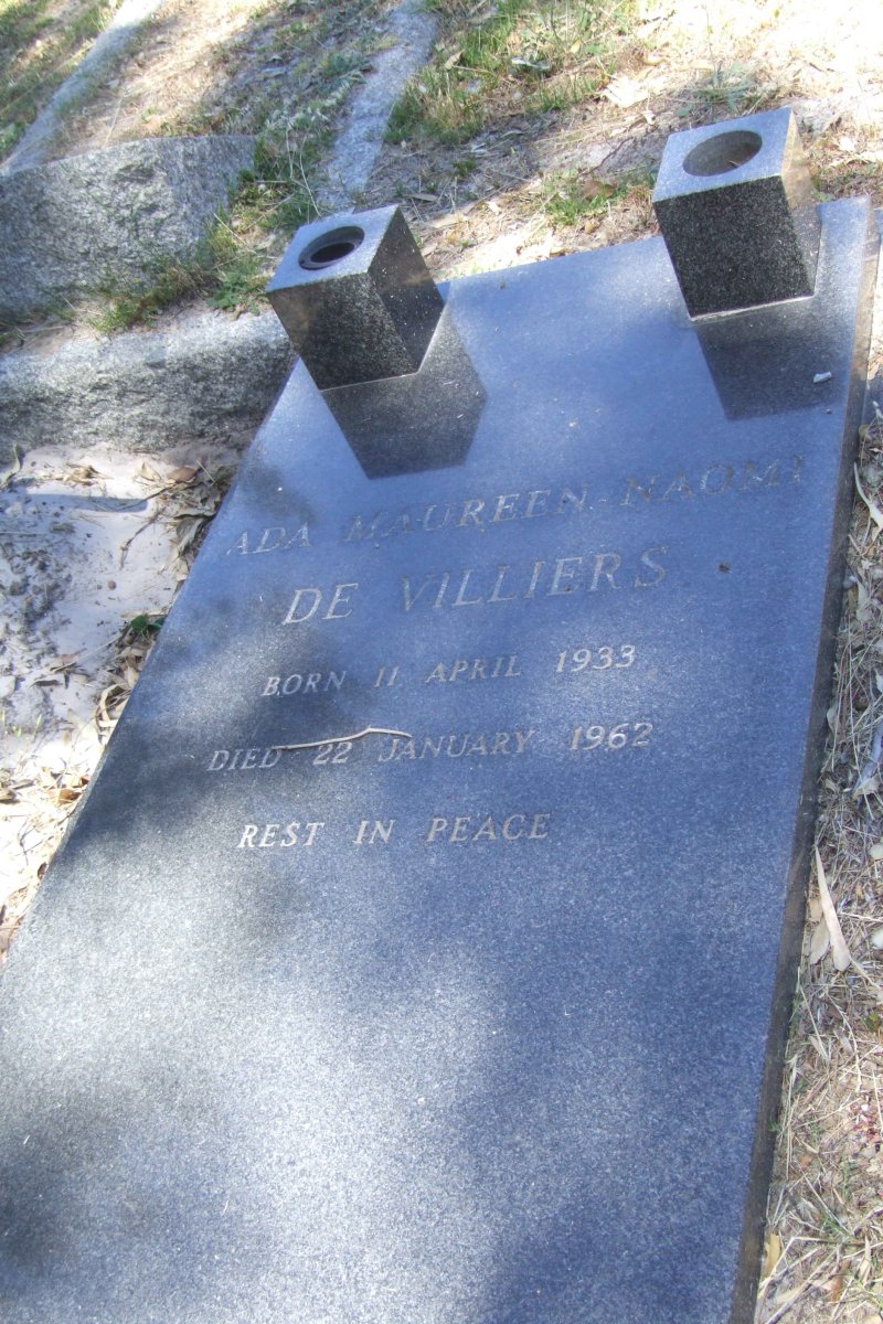 VILLIERS Ada Maureen Naomi, de 1933-1962