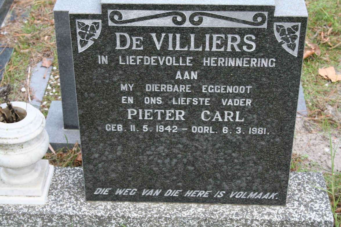 VILLIERS Pieter Carl, de 1942-1981