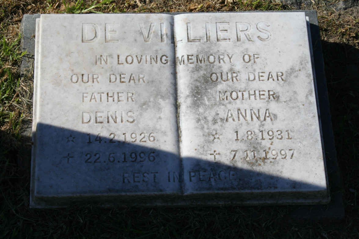 VILLIERS Denis, de 1926-1996 &amp; Anna 1931-1997