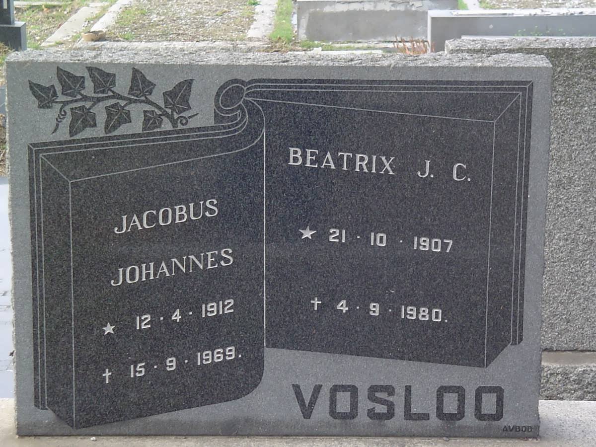 VOSLOO Jacobus Johannes 1912-1969 &amp; Beatrix J.C. 1907-1980