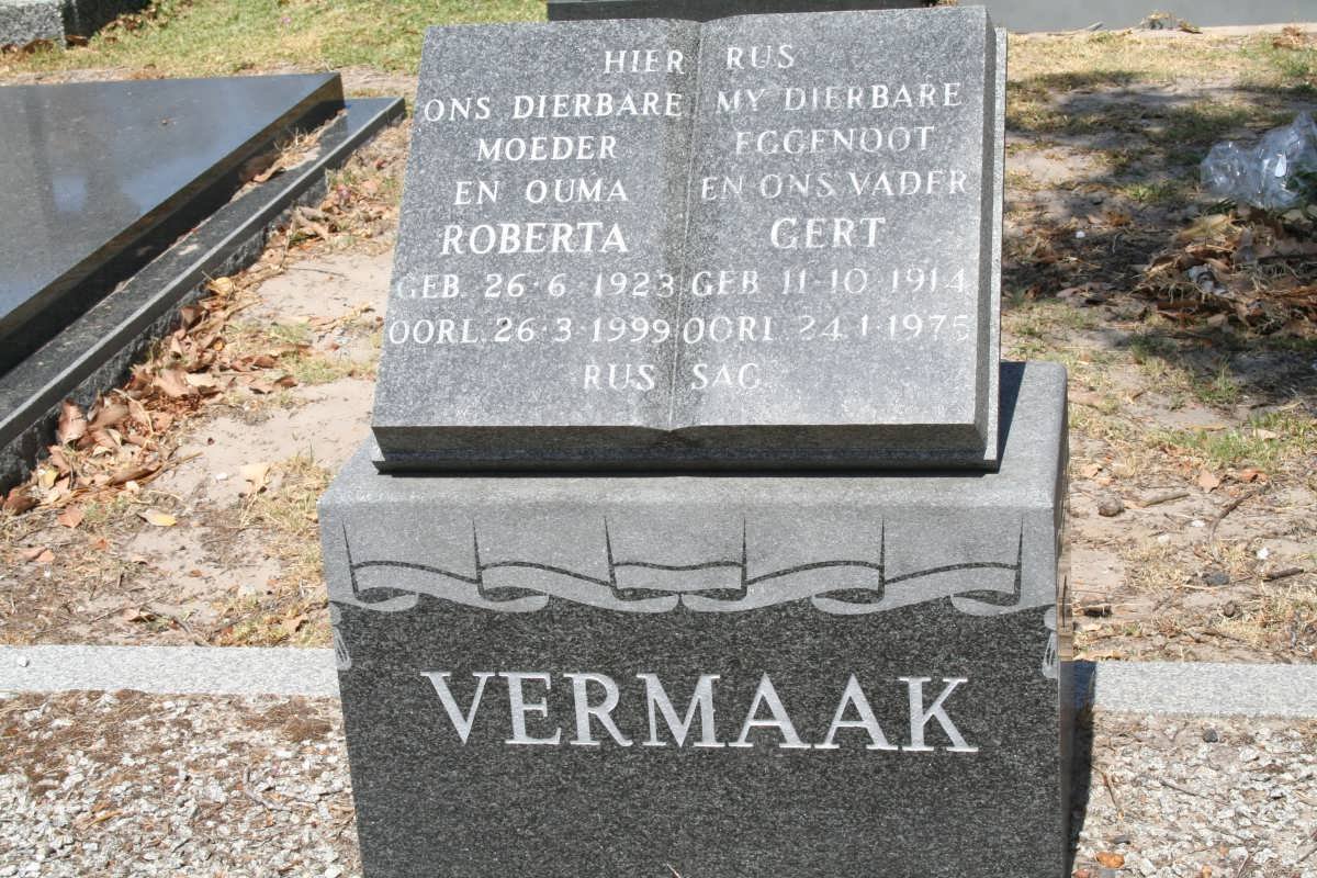 VERMAAK Gert 1914-1975 &amp; Roberta 1923-1999