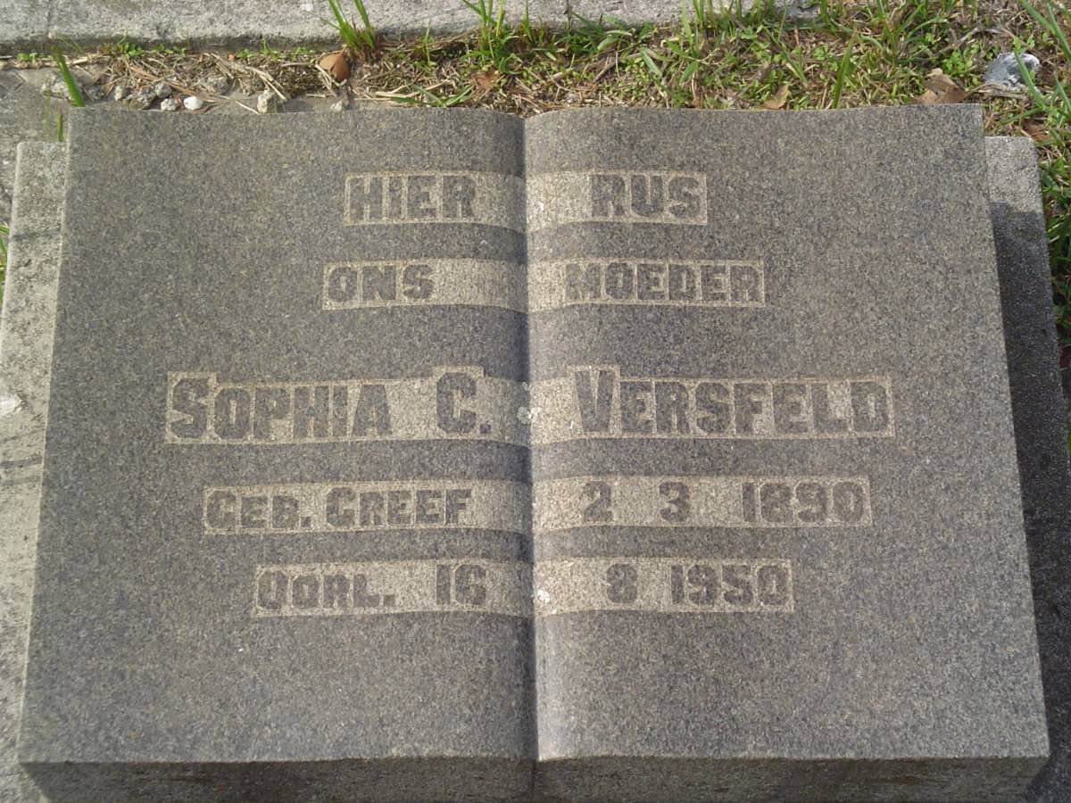 VERSFELD Sophia C. nee GREEF 1890-1950