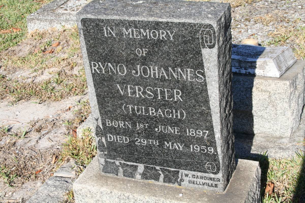 VERSTER Ryno Johannes 1897-1959
