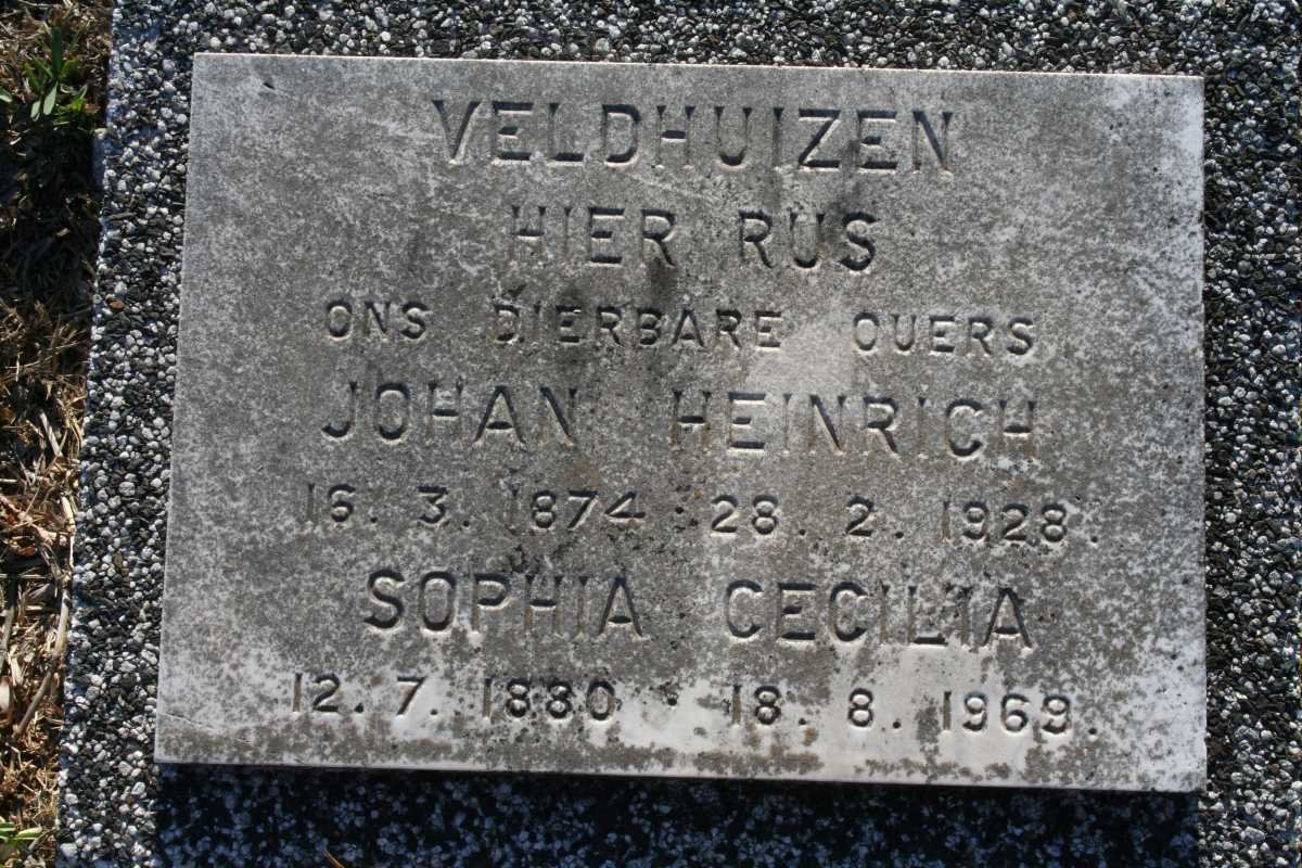 VELDHUIZEN Johan Heinrich 1874-1928 &amp; Sophia Cecilia 1880-1969