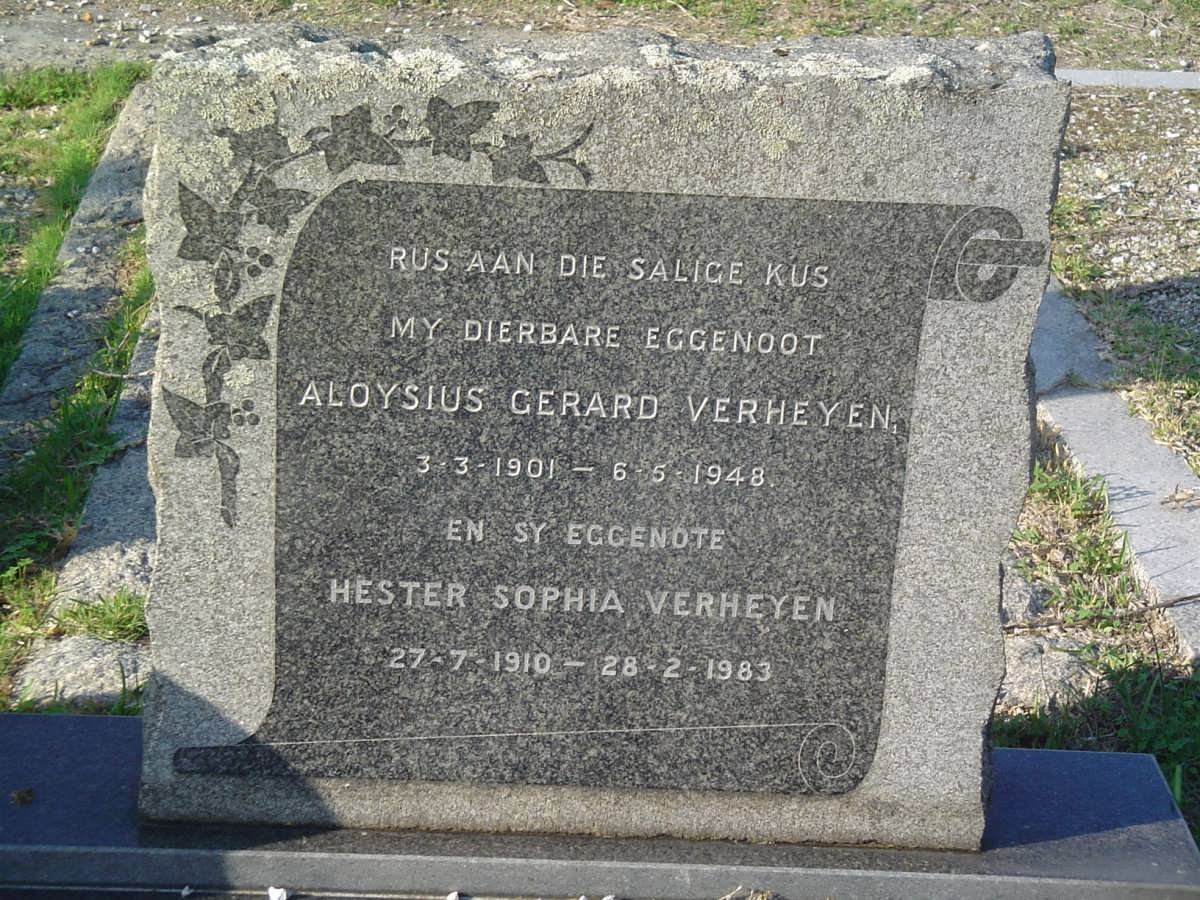 VERHEYEN Aloysius Gerard 1901-1948 &amp; Hester Sophia 1910-1983