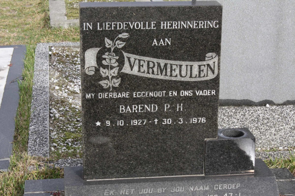 VERMEULEN Barend P.H. 1927-1976