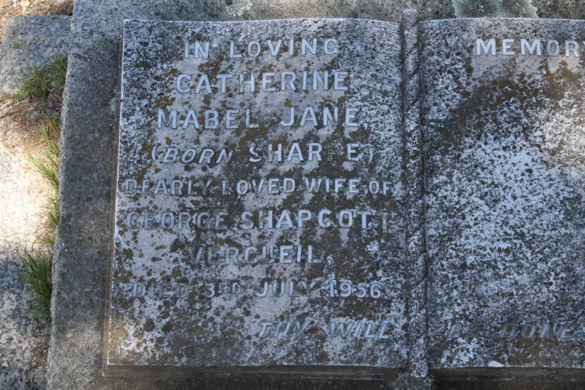 VERCUEIL Catherine Mabel Jane nee SHARPE -1956