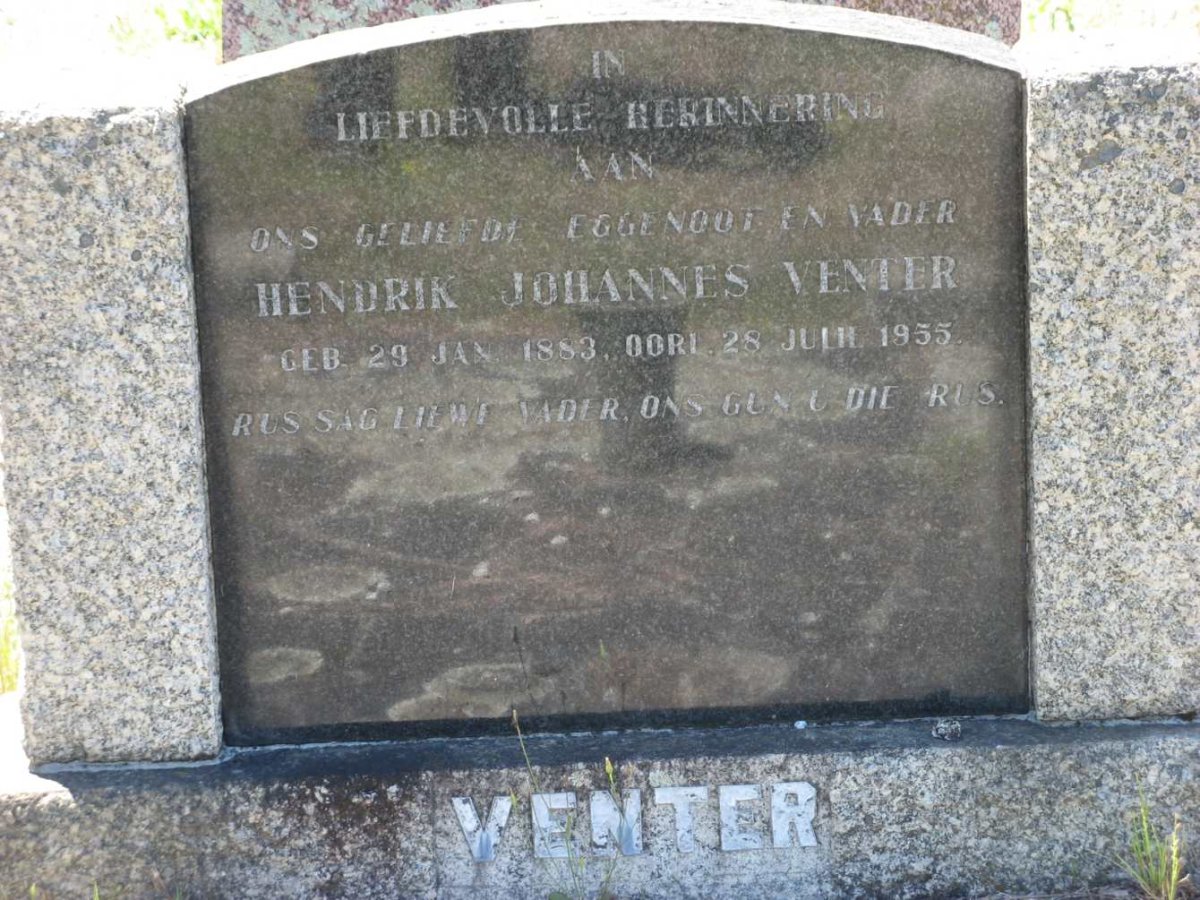 VENTER Hendrik Johannes 1883-1955