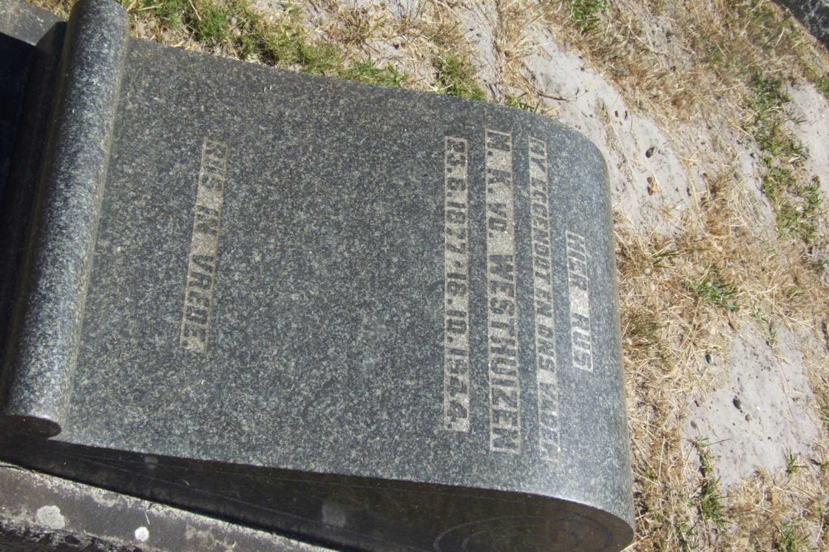WESTHUIZEN M.K., v.d. 1877-1944