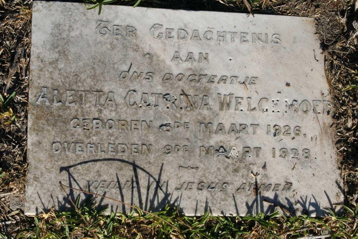 WELGEMOED Aletta Catrina 1926-1928