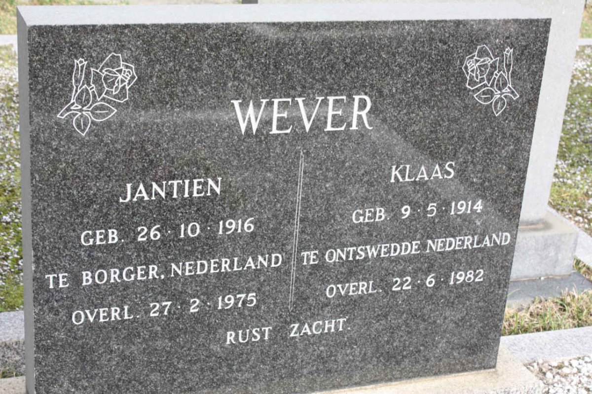 WEVER Klaas 1914-1982 &amp; Jantien 1916-1975