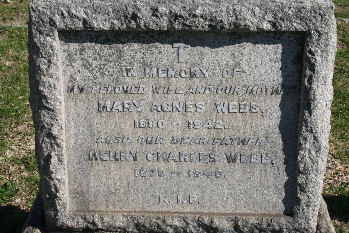WEBB Henry Charles 1879-1949 &amp; Mary Agnes 1880-1942
