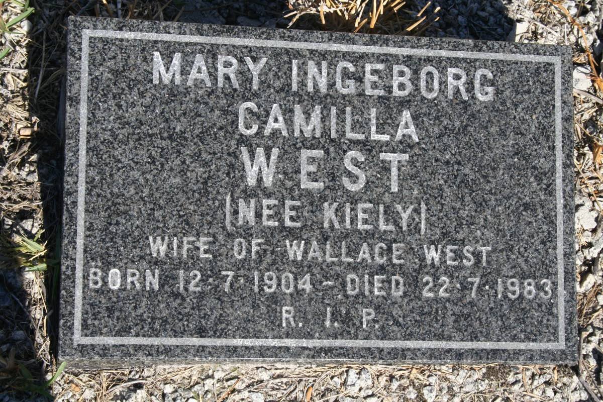 WEST Mary Ingeborg Camilla nee KIELY 1904-1983
