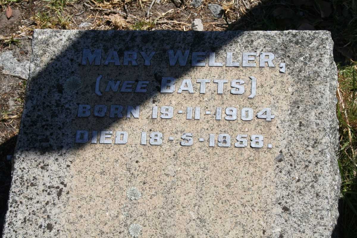 WELLER Mary nee BATTS 1904-1958