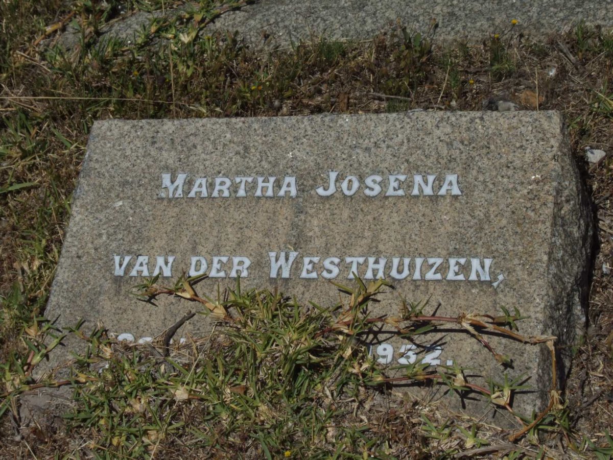 WESTHUIZEN Martha Josena, van der -1952
