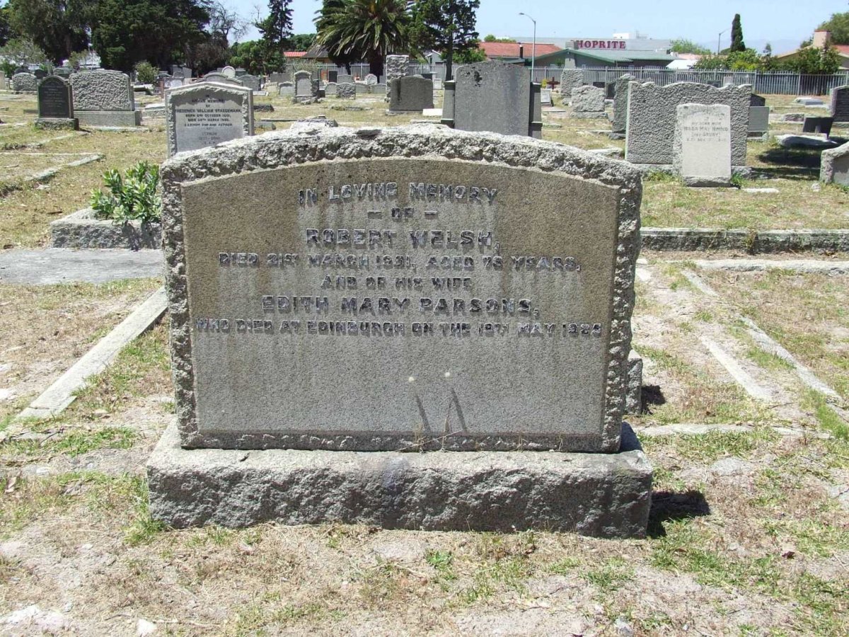 WELSH Robert -1951 &amp; Edith Mary PARSONS -1925