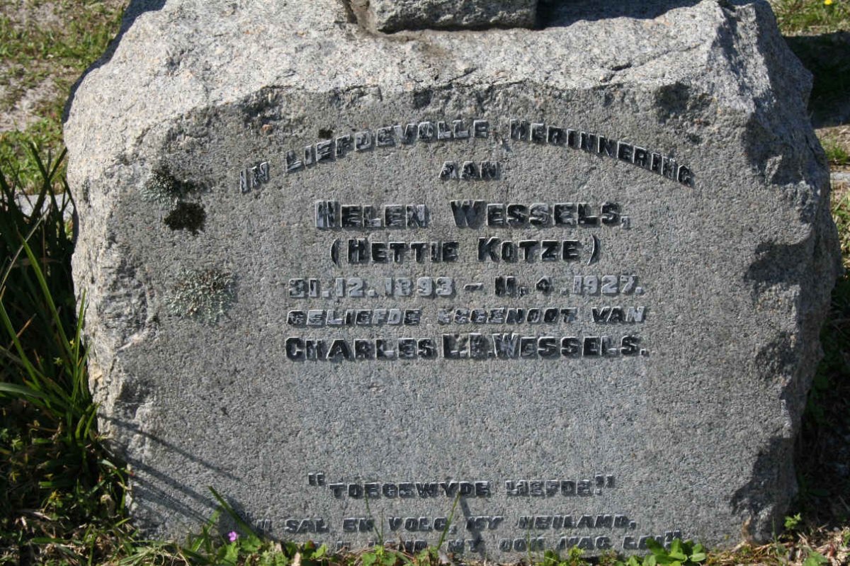 WESSELS Helen nee KOTZE 1893-1927