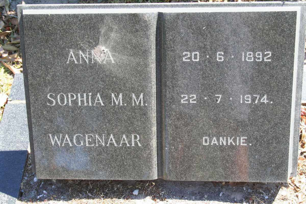 WAGENAAR Anna Sophia M.M. 1892-1974