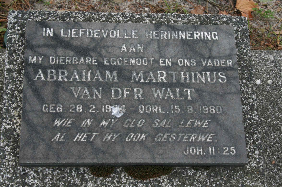 WALT Abraham Marthinus, van der 19?4-1980