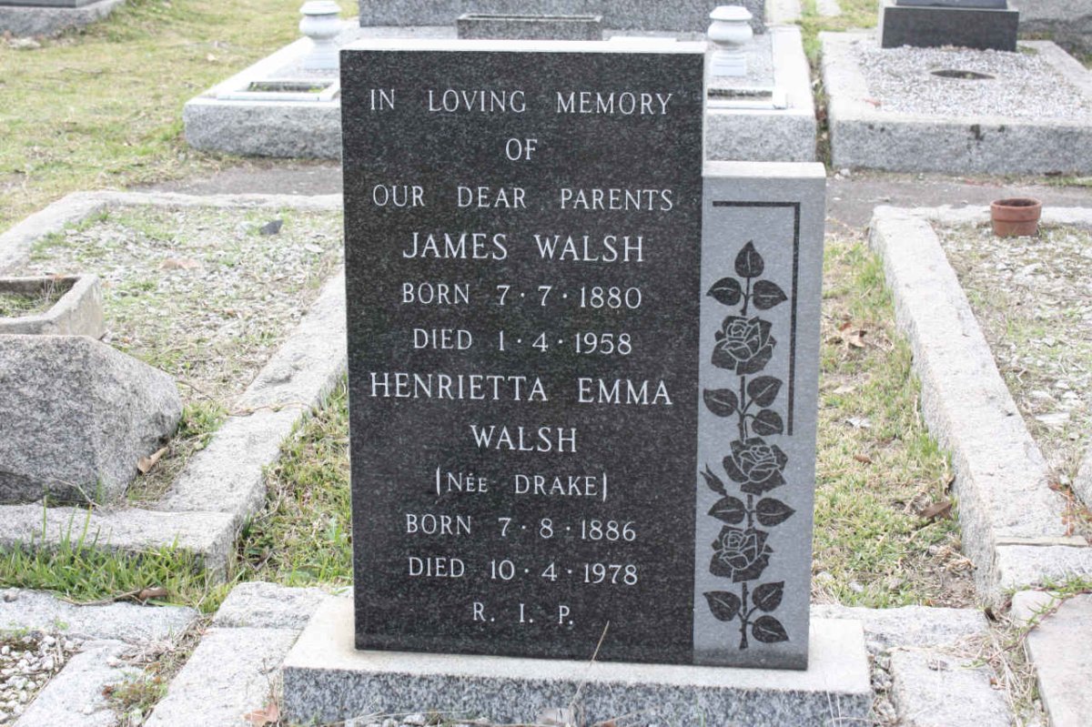 WALSH James 1880-1958 &amp; Henrietta Emma DRAKE 1886-1978
