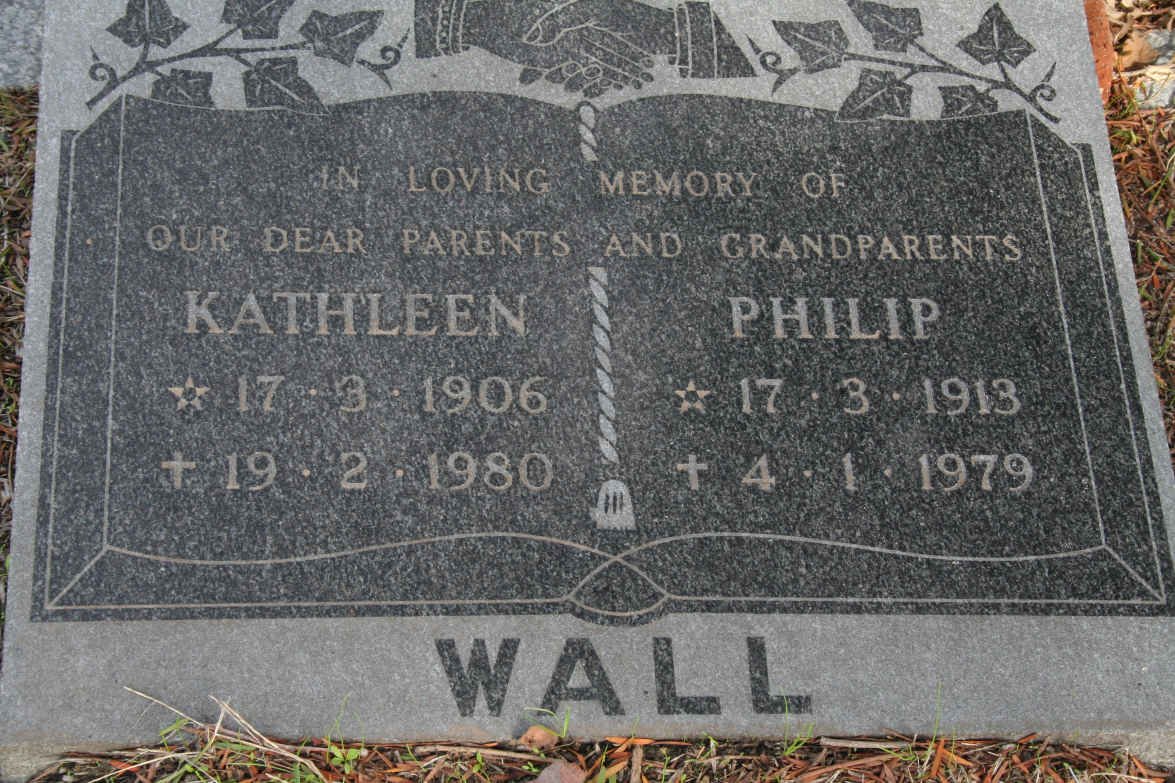 WALL Philip 1913-1979 &amp; Kathleen 1906-1980
