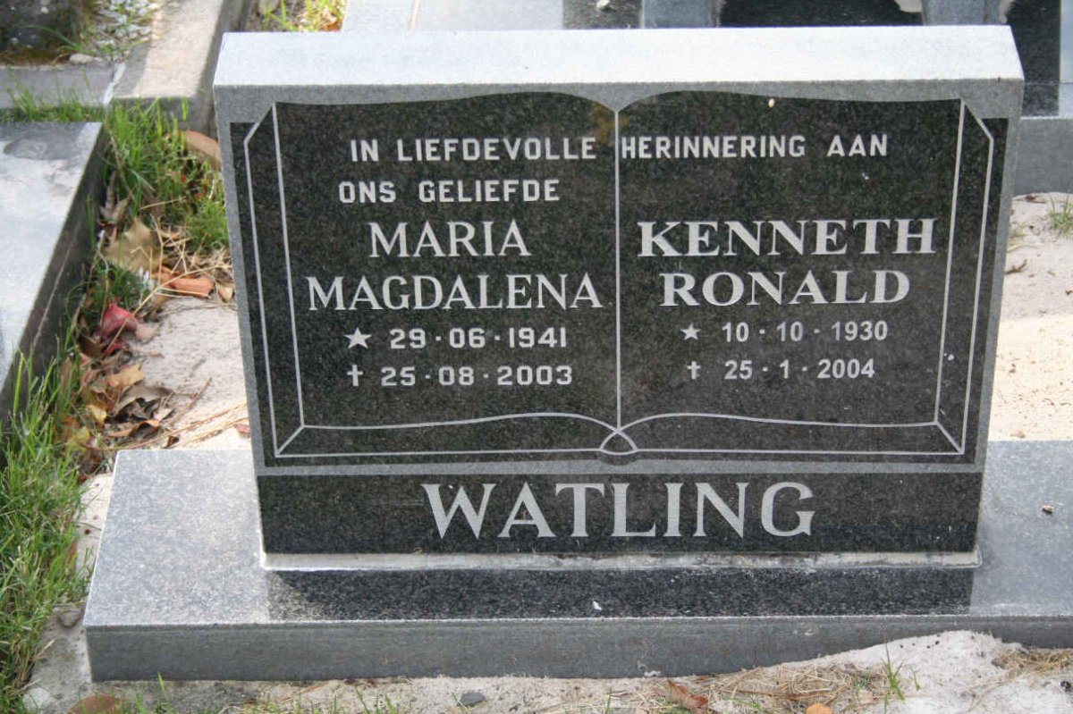 WATLING Kenneth Ronald 1930-2004 &amp; Maria Magdalena 1941-2003