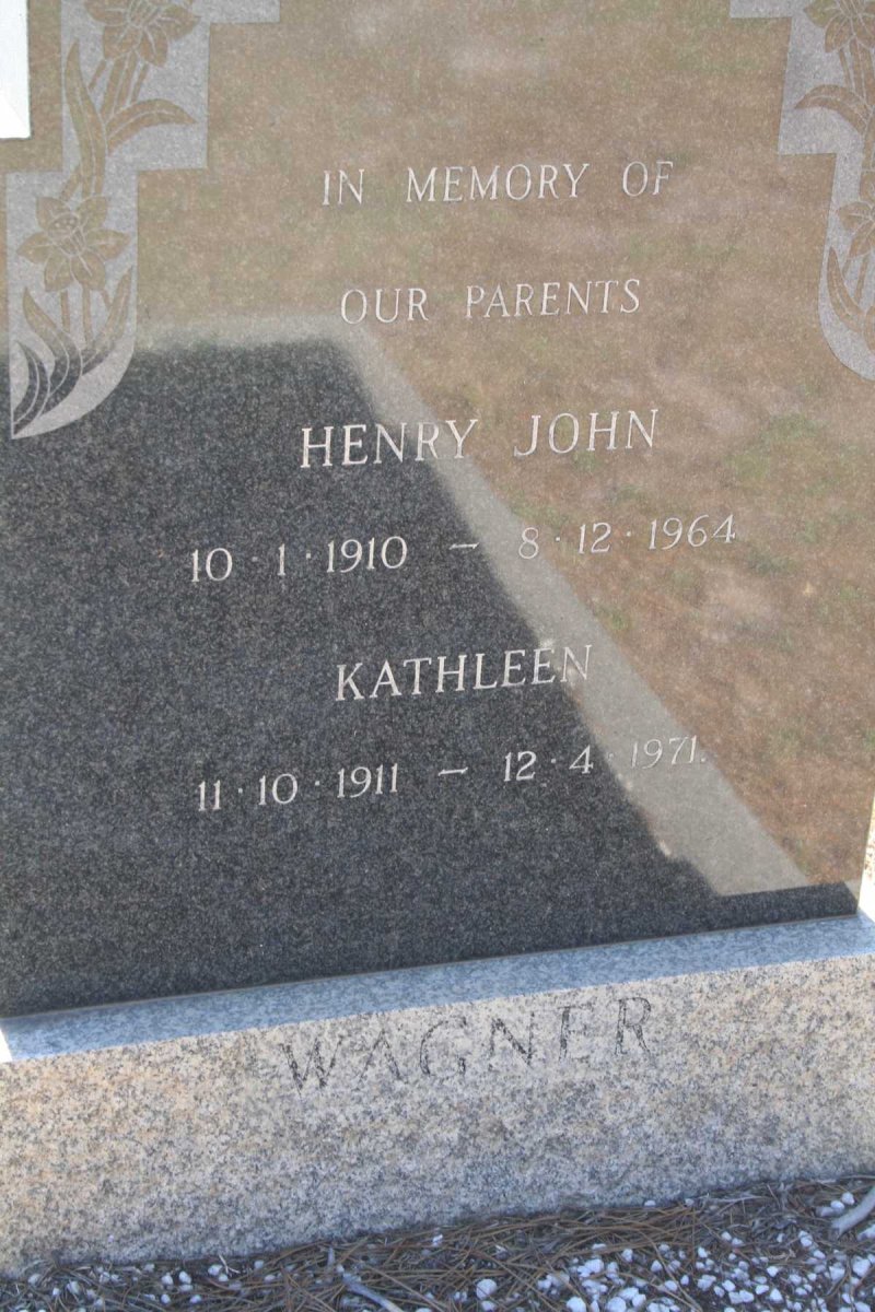 WAGNER Henry John 1910-1964 &amp; Kathleen 1911-1971