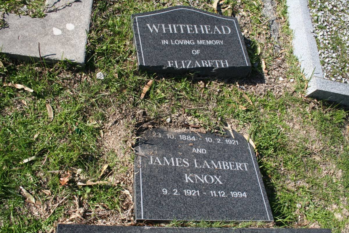 WHITEHEAD Elizabeth 1884-1921 :: KNOX James Lambert 1921-1994