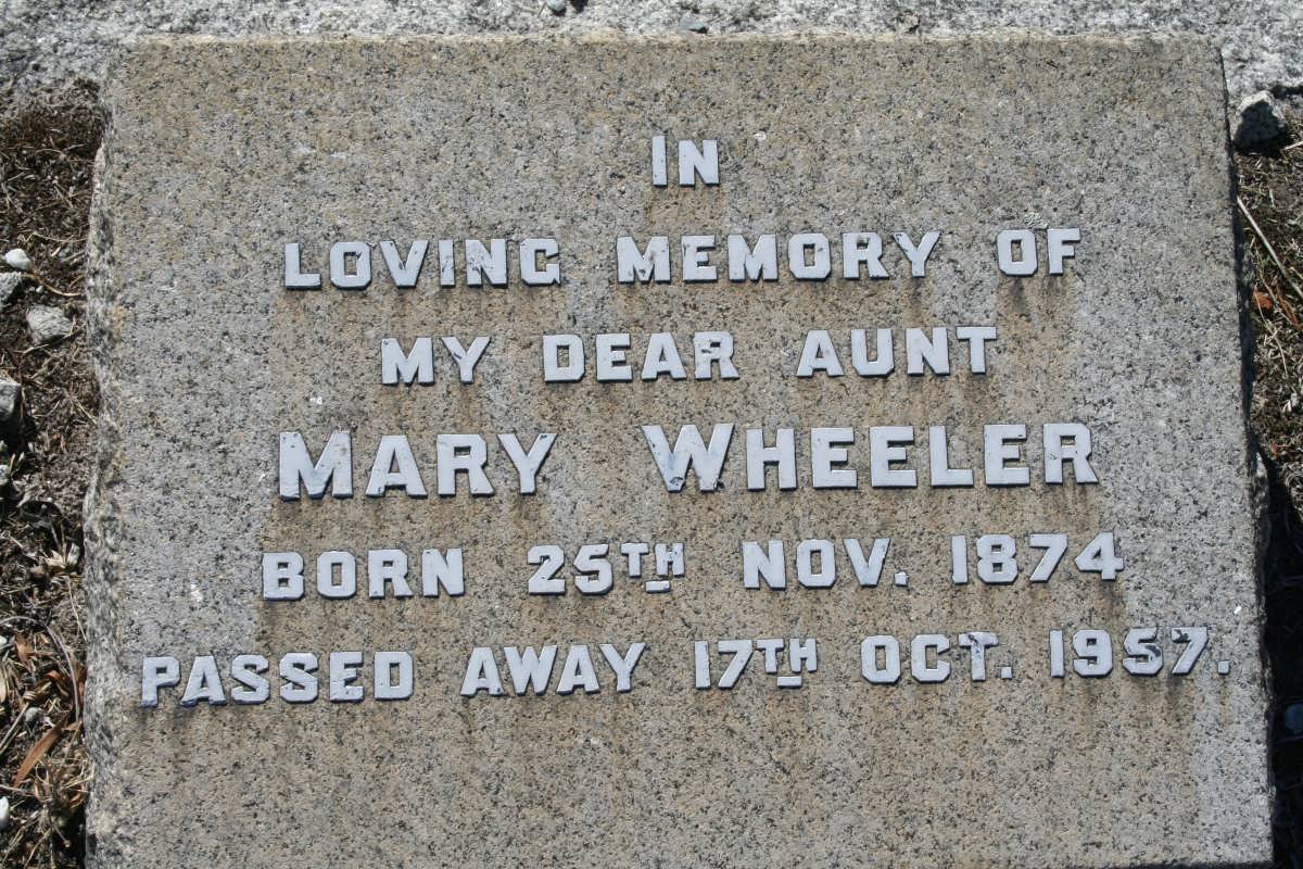 WHEELER Mary 1874-1957