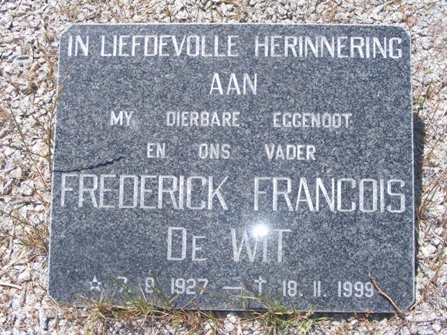 WIT Frederick Francois, de 1927-1999