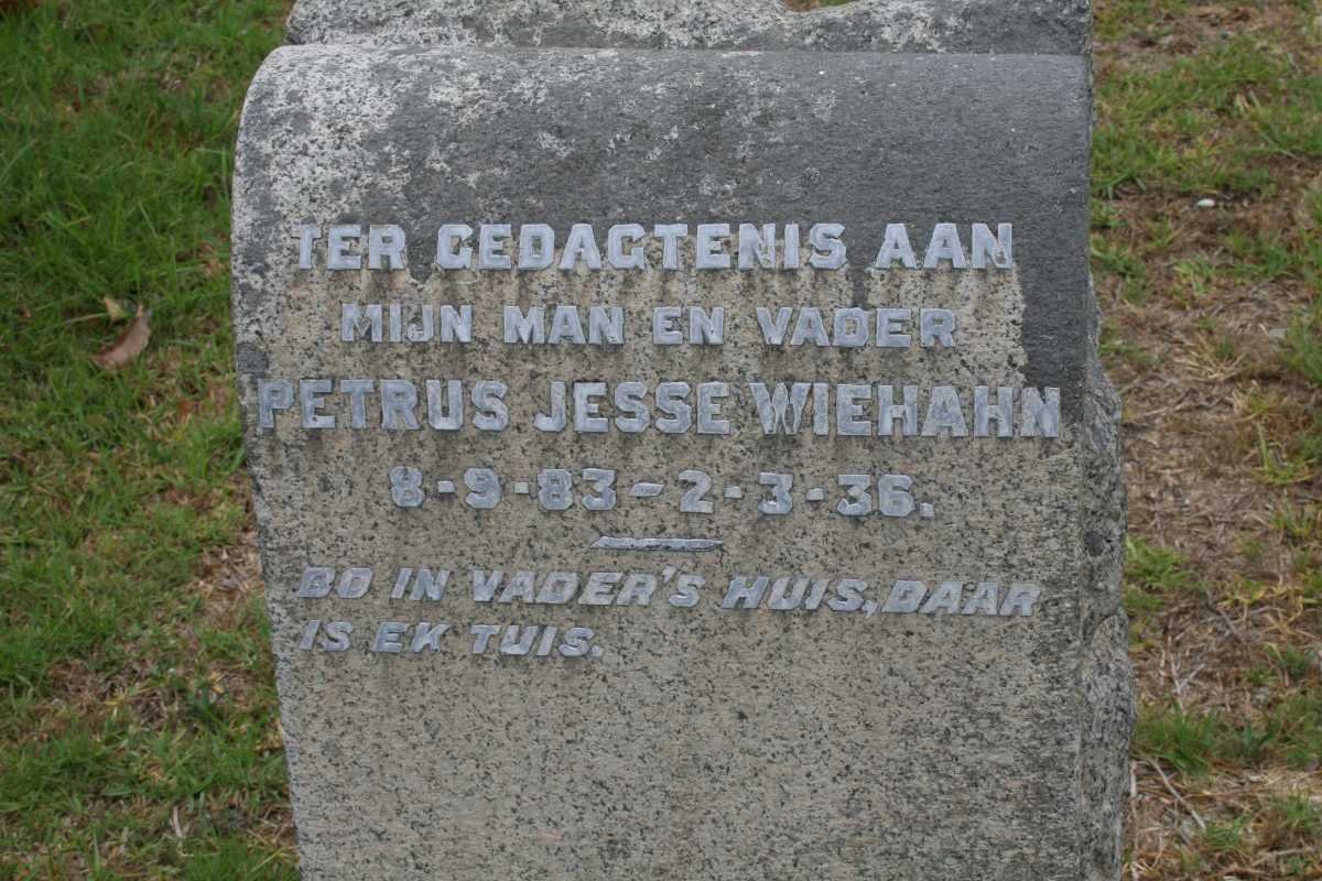 WIEHAHN Petrus Jesse 1883-1936