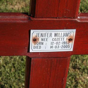 WILLIAMS Jenifer nee COZETT 1952-2005