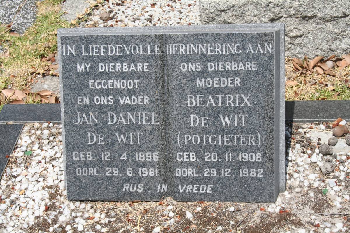 WIT Jan Daniel, de 1896-1981 &amp; Beatrix POTGIETER 1908-1982