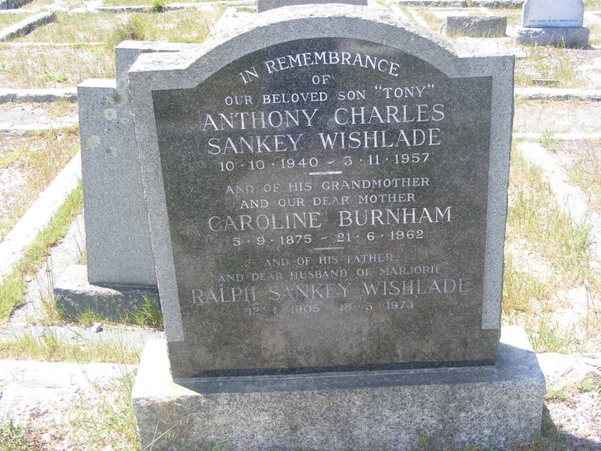 WISHLADE Ralph Sankey 1905-1973 :: WISHLADE Anthony Charles Sankey 1940-1957 :: BURNHAM Caroline 1875-1962
