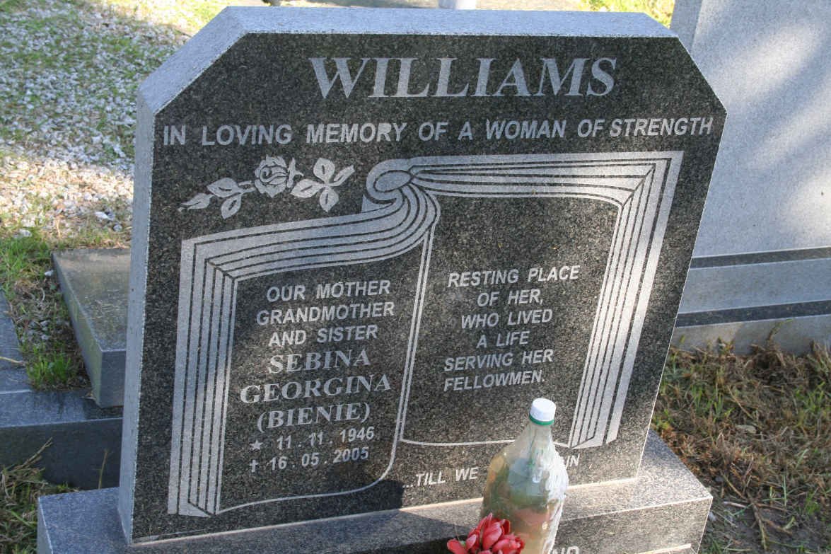 WILLIAMS Sebina Georgina 1946-2005