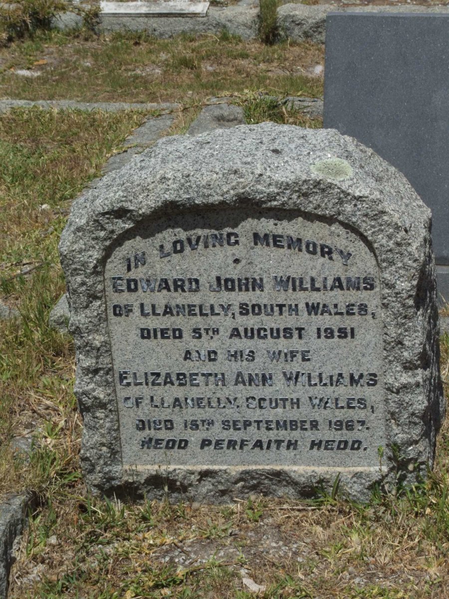 WILLIAMS Edward John -1951 &amp; Elizabeth Ann -1967