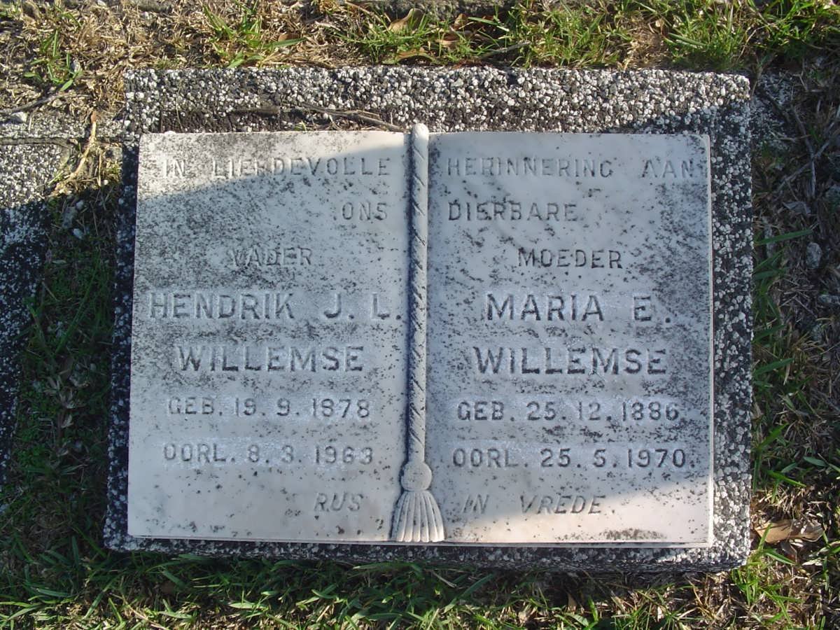 WILLEMSE Hendrik J.L. 1878-1963 &amp; Maria E. 1886-1970