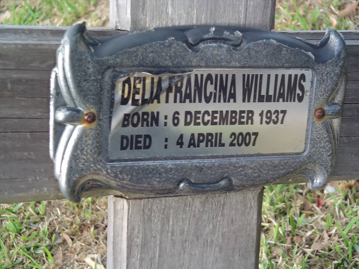 WILLIAMS Delia Francina 1937-2007