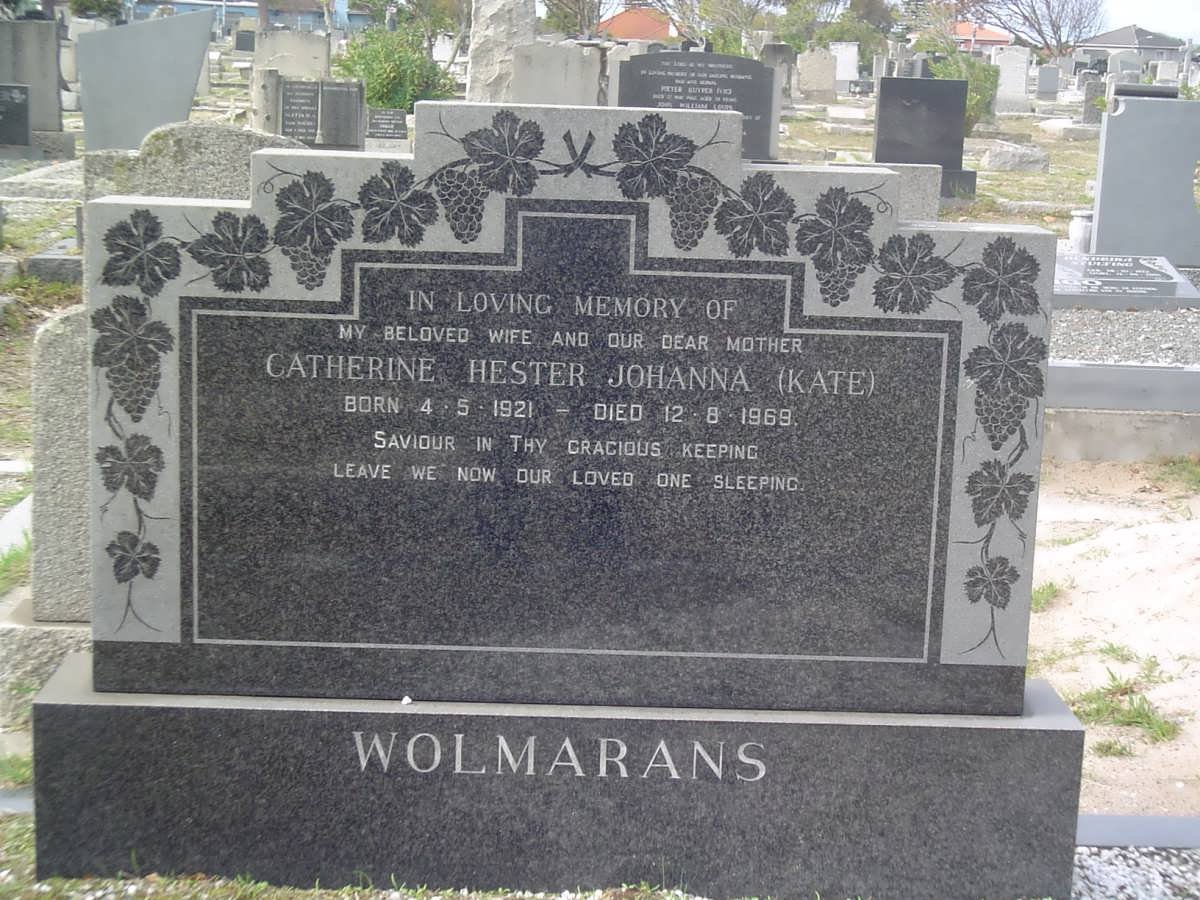WOLMARANS Catherine Hester Johanna 1921-1969
