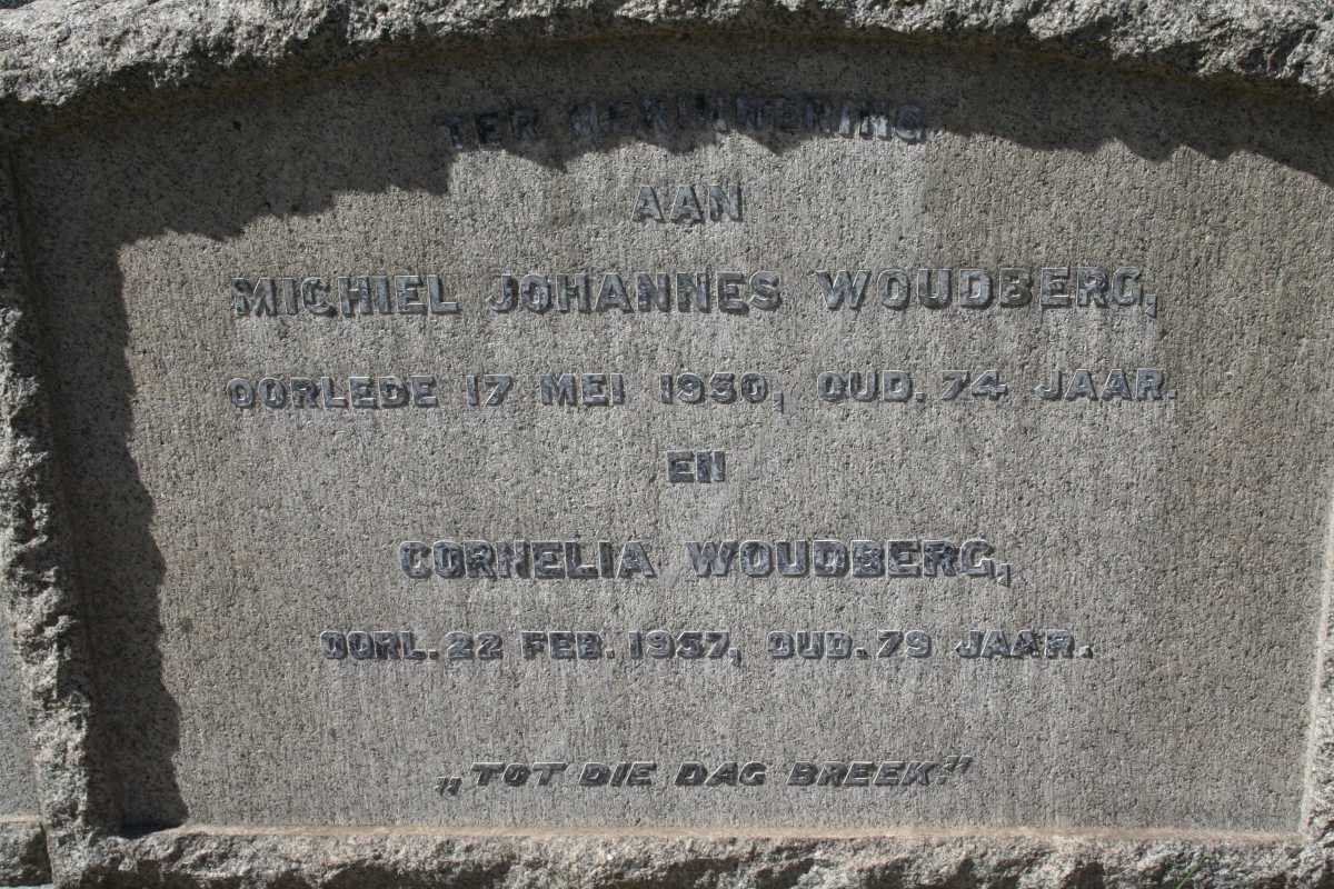 WOUDBERG Michiel Johannes -1950 &amp; Cornelia -1957